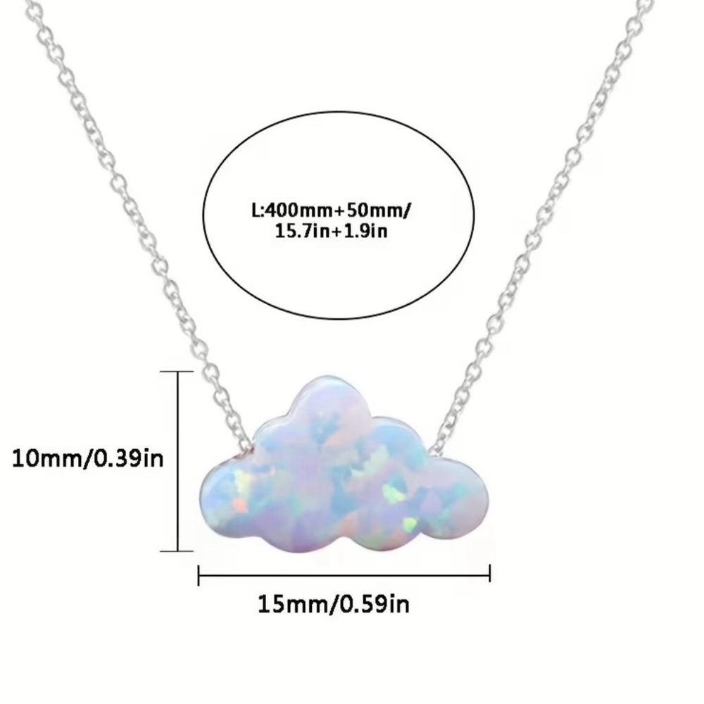 Elegant Silver Cloud Pendant Necklace - Picture 4 of 4